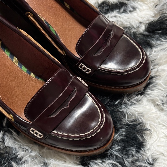 Sperry Top-Sider Women's Burgundy Patent Leather Wedge Loafers Sz 7.5M - Picture 4 of 8